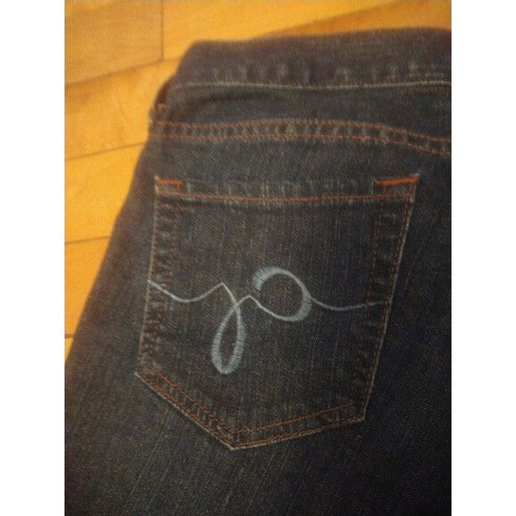 Guess Womens Foxy Flare Front Dip Distressed Hem Dark Blue Jeans Size 27 Small - Picture 7 of 8